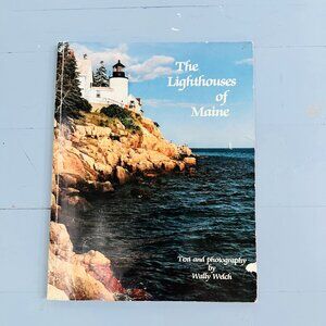 Vintage 80s Book "The Lighthouses of Maine" New England Travel Book Ocean Coast